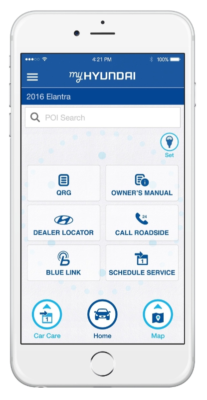 HYUNDAI LAUNCHES NEW ALL-IN-ONE OWNER&apos;S APP TO ENHANCE CUSTOMER EXPERIENCE - Hyundai is debuting a new mobile app for owners called MyHyundai with Blue Link. The new app integrates services currently available in the previously separate Blue Link and Car Care mobile apps. (PRNewsFoto/Hyundai Motor America)