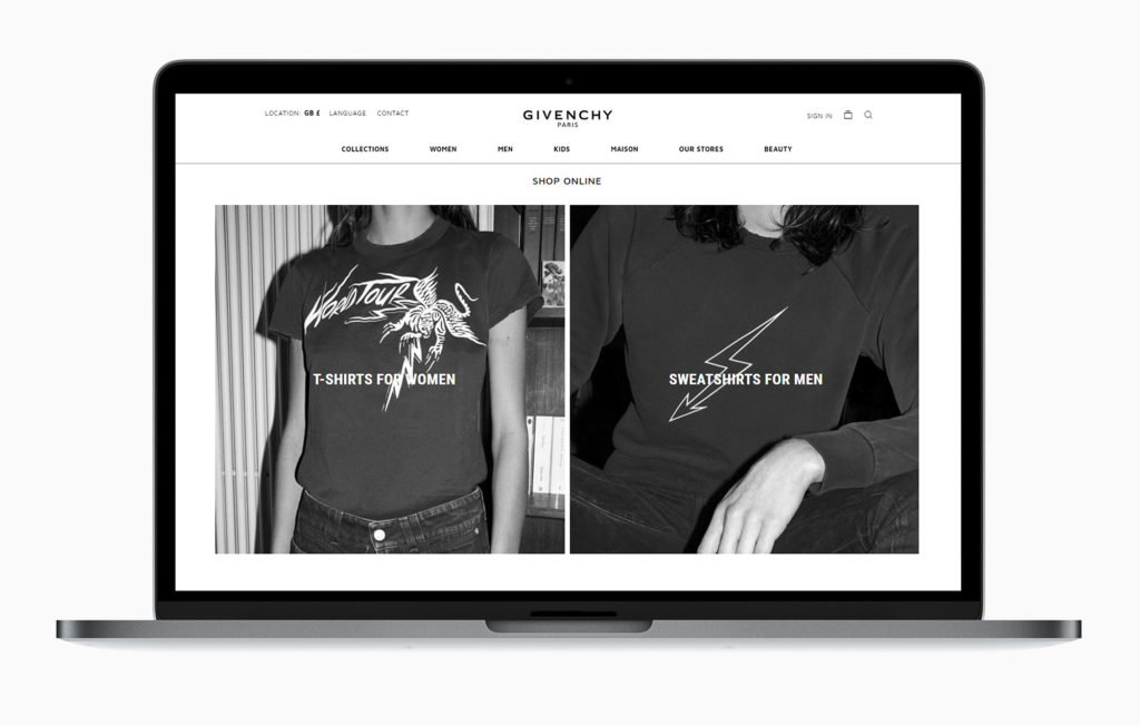 Givenchy launches ecommerce platform for US market