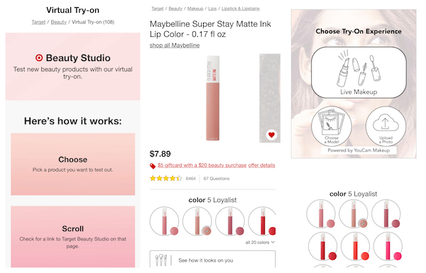 Target’s AR ‘studio’ helps you try on makeup at home