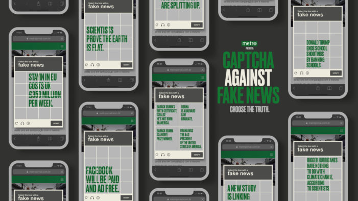 Metro Newspaper turns captcha into an anti-fake news tool